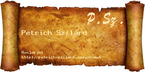 Petrich Szilárd névjegykártya